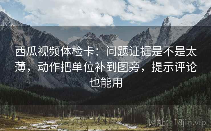 西瓜视频体检卡：问题证据是不是太薄，动作把单位补到图旁，提示评论也能用